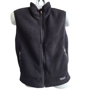 REI Polartec Black Fleece Full Zip Vest Gorpcore Coastal Granola Girl Utility L